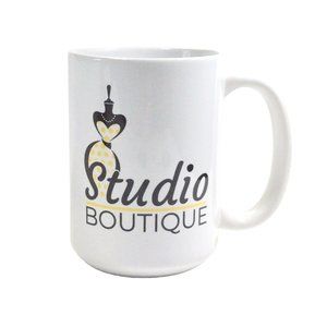 Orca Coatings 'Studio Boutique' Printed White Ceramic Mug - 400ml